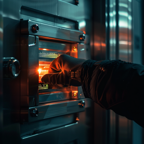 A person is touching the door of an oven.